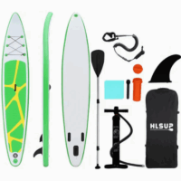 Planche à pagaie What Sup 12,5 pieds – Blanc & Vert & Jaune Tunisie