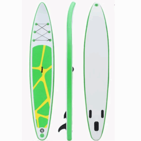 Planche à pagaie What Sup 12,5 pieds – Blanc & Vert & Jaune Tunisie