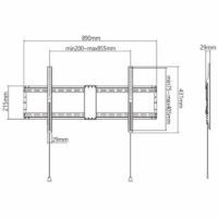 Support mural Gembird pour téléviseur fixe 43”-90” 70 kg -Noir -WM-90F-01 Tunisie