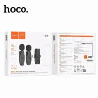 Micro Cravate Sans Fil Hoco  Double avec Récepteur Type-C & Lightning – Noir – L15 Tunisie