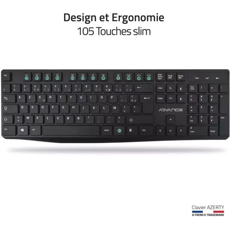 Pack ADVANCE Elite Wireless Combo Clavier + Souris Sans Fil + Tapis  – Noir – CLS-7100RF Tunisie