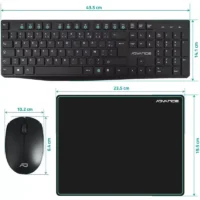 Pack ADVANCE Elite Wireless Combo Clavier + Souris Sans Fil + Tapis  – Noir – CLS-7100RF Tunisie