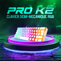 Clavier Gamer Filaire Spirit Of Gamer PRO-K2 RGB – Blanc – CLA-PK2WT Tunisie