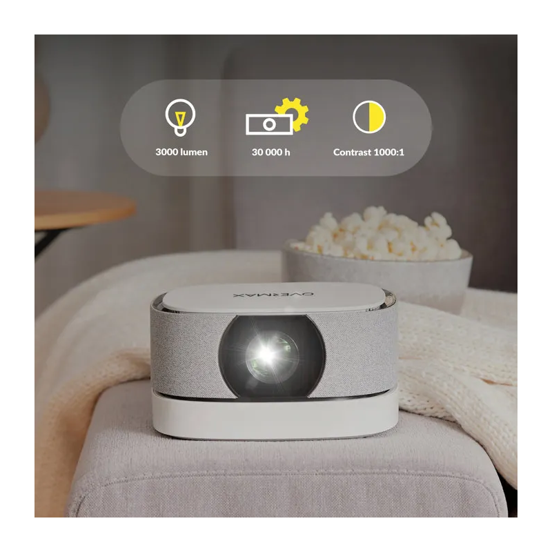 Vidéo Projecteur Sans Fil Overmax Multipic 4.5 Full HD Wifi – Blanc -20231088 Tunisie