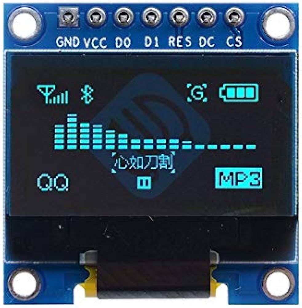 Afficheur OLED SSD1306 SSD1309 0.96 128X64 OLED I2C 7 Pins (Bleu ou jaune) Tunisie