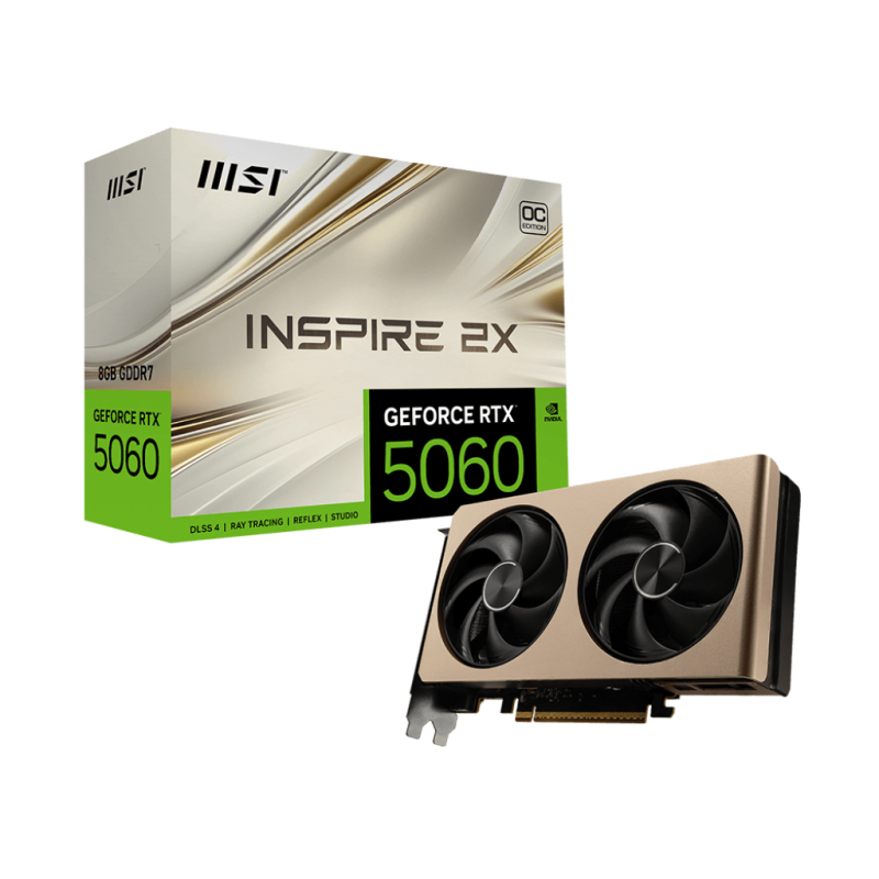 Carte graphique MSI GeForce RTX 5060 INSPIRE 2X OC 8 Go – 912-V537-001 Tunisie
