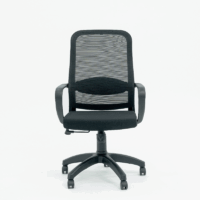 Chaise Secrétaire Solo Avec Accoudoirs Chrome – Noir Tunisie