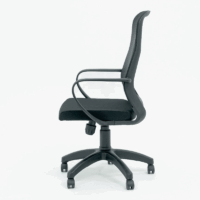 Chaise Secrétaire Solo Avec Accoudoirs Chrome – Noir Tunisie
