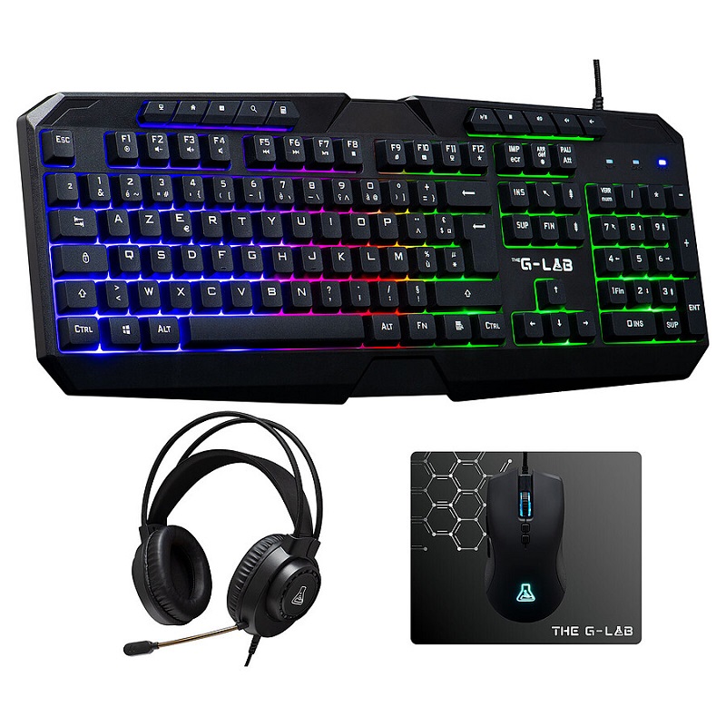 Pack Gaming Combo Natrium 4en1 The G-Lab clavier + souris + tapis + casque – COMBO-NATRIUM Tunisie
