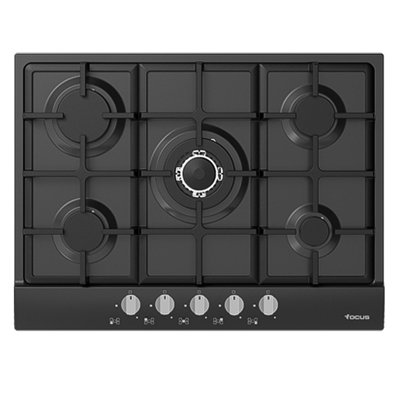 Plaque de Cuisson Focus F.8011BS 5 Feux 70 cm Avec Thermocouple Noir Tunisie