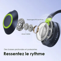 Casque Sans Fil ORAIMO Bluetooth – Noir – OHP-610S Tunisie