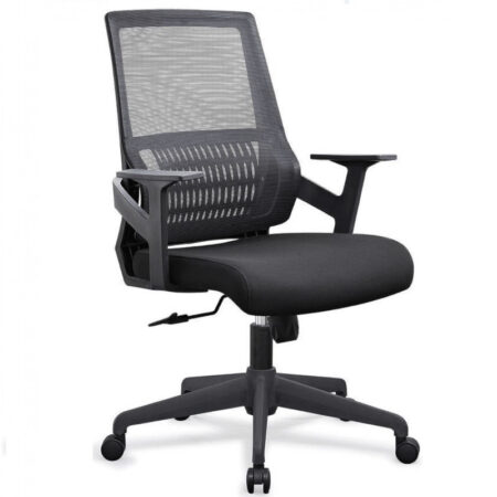 Chaise Secrétaire Ariel Noir – Base Chrome Tunisie