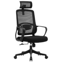 Chaise Directeur Alba Avec Accoudoirs Noir -Base Noir Tunisie