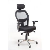 Chaise Directeur Dicaprio Noir – Base Chrome Tunisie