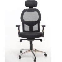 Chaise Directeur Dicaprio Noir – Base Chrome Tunisie