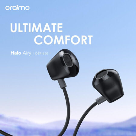 Écouteurs Intra-Auriculaires Filaire ORAIMO Halo Airy Type C – Noir – OEP-650-BK Tunisie