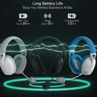 Micro Casque Gaming Redragon H848 Pro – Blanc & Bleu -H848-PRO-BL Tunisie
