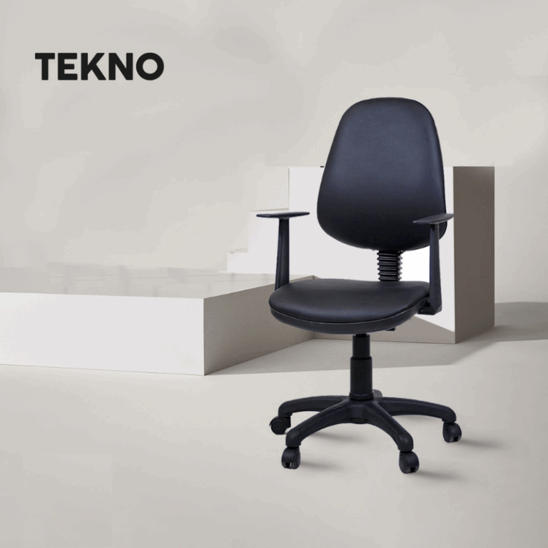 Chaise secrétaire Tekno avec Accoudoirs – Base Noir Tunisie