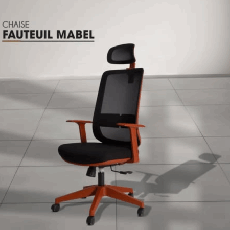 Chaise Directeur Mabel Noir – Base Noir Tunisie
