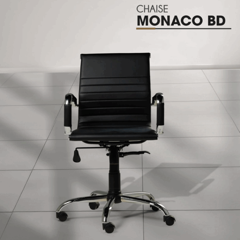 Chaise Bureau de Direction Monaco BD Base Chrome -Noir Tunisie