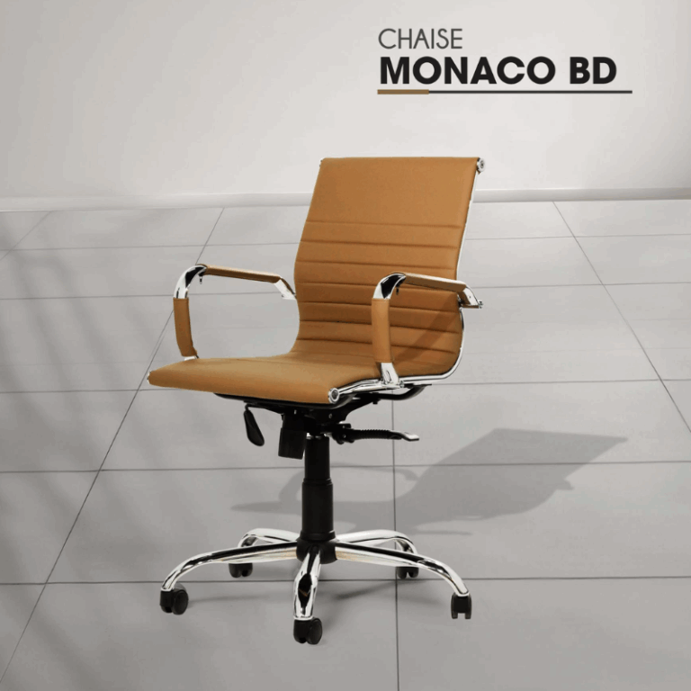 Chaise Bureau de Direction Monaco BD Base Chrome -Marron Tunisie