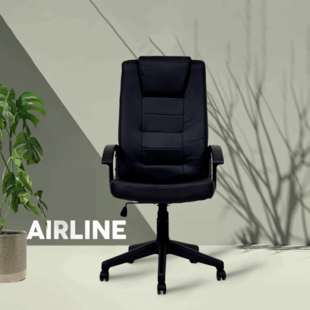 Chaise Directeur Airline Avec Accoudoir Base Chrome -Noir Tunisie