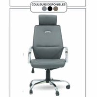 Chaise de bureau Oslo Gris- Base Chrome Tunisie