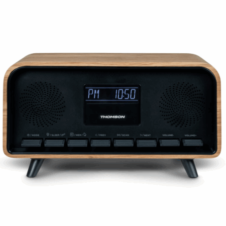Enceinte Vintage avec réveil Thomson 30 w – Bois & Noir – RT850BT Tunisie
