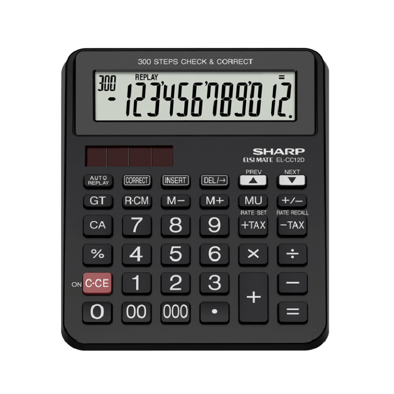 Calculatrice Sharp EL-CC12D – Noir Tunisie
