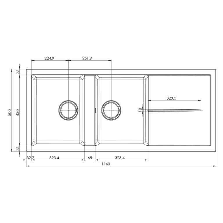 Évier Graniteck Focus FILO.116G Gris Tunisie