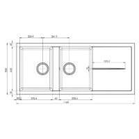 Évier Graniteck Focus FILO.116W Blanc Tunisie