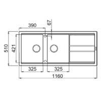Évier Graniteck Focus SMART.116G Gris Tunisie