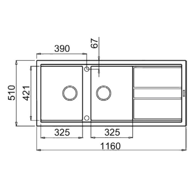 Évier Graniteck Focus SMART.116G Gris Tunisie