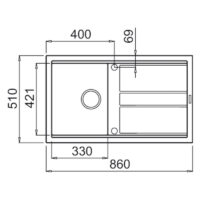 Évier Graniteck Focus SMART.86A Grège Tunisie
