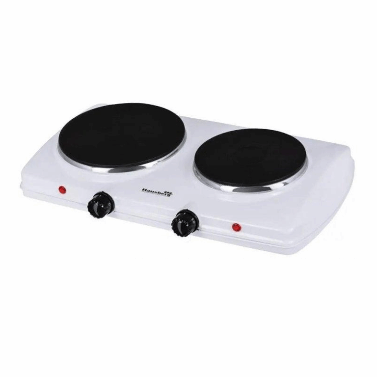 Plaque De Cuisson Électrique 2 Feux Hausberg 2500W HB-520AB Blanc Tunisie