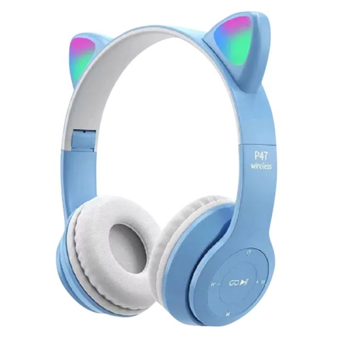 Casque Sans Fil P47M cat – Bleu -P47M-CAT-BL Tunisie