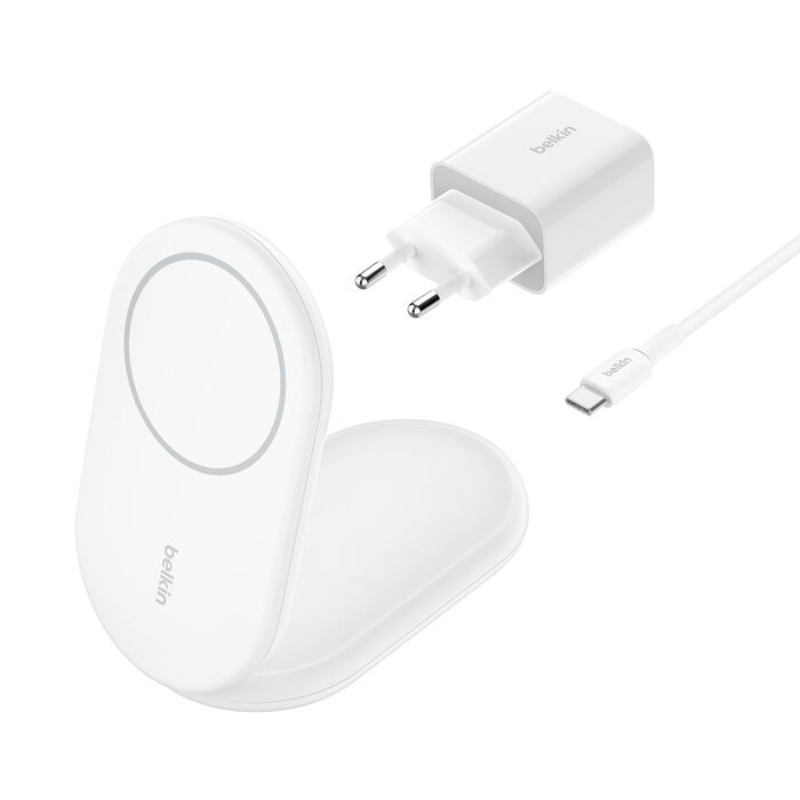 Socle De Recharge Belkin Aimanté Et Pliable Avec Qi2 15 W – Blanc – WIB007vfwh Tunisie