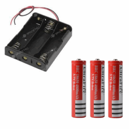 Support Pile 3×18650 + 3 Piles Rechargeables 18650 3.7 V 4800mAh Li-Ion Tunisie