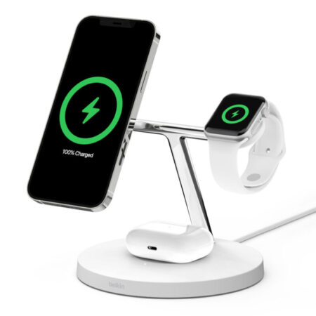 Chargeur sans fil Boost Charge™ Pro 3-en-1 15W avec MagSafe – Blanc – WIZ009VFWH Tunisie