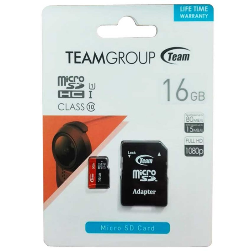 Carte Mémoire Team Group 16 Go Micro SDHC Class 10 Tunisie