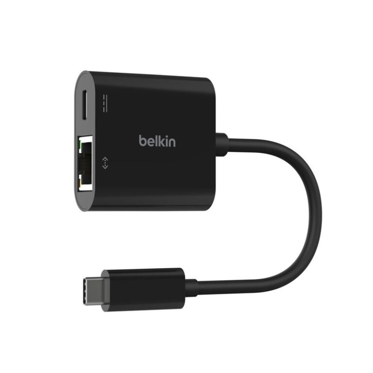 Adaptateur Belkin USB-C vers Ethernet + recharge 100 W Noir – INC019btBK Tunisie