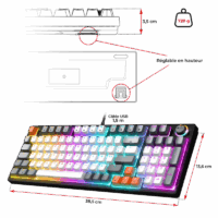 Clavier Mécanique SPIRIT OF GAMER XPERT K350MECA TKL RGB Blanc – CLA-XK350WT Tunisie