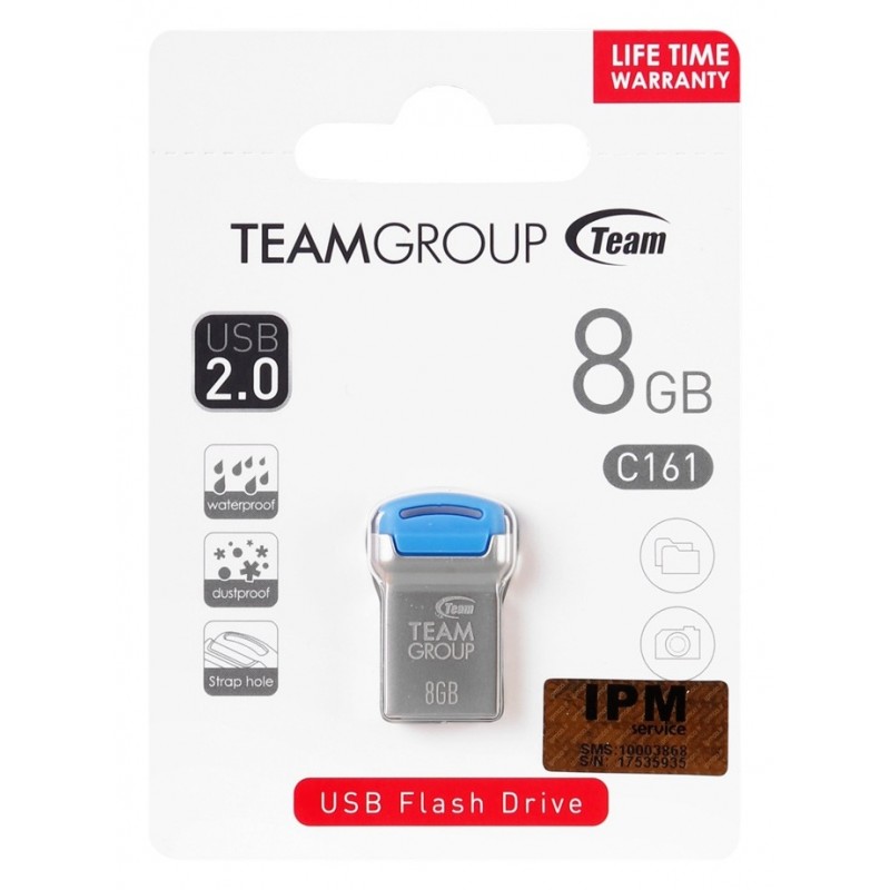 Clé USB Team Group 8 Go USB 2.0 C161 – Silver Bleu – TC1618GL01 Tunisie