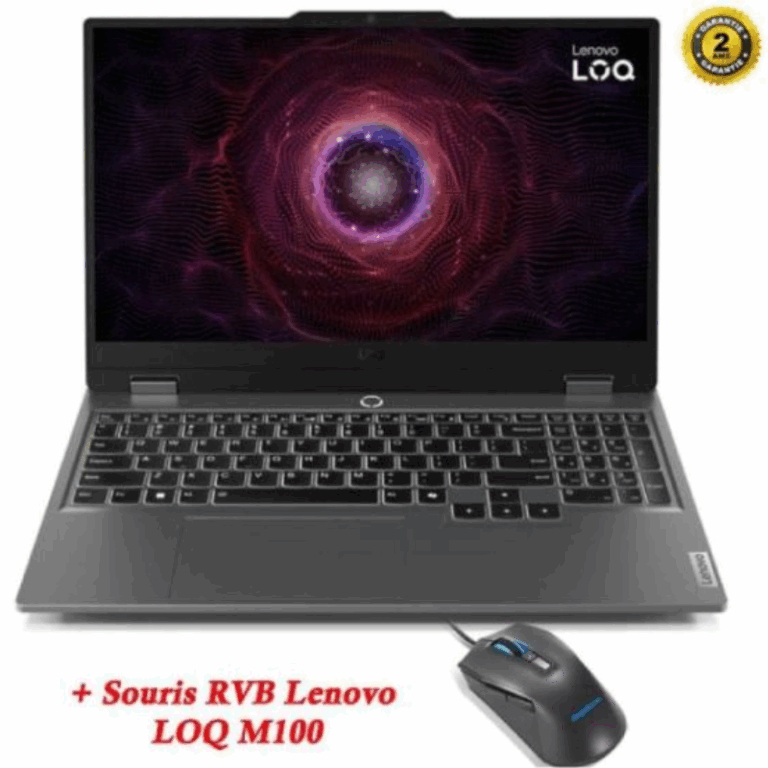 Pc Portable Gamer Lenovo LENOVO LOQ 15ARP9 AMD RYZEN 7 12Go 1 To SSD RTX 4050 6Go -Gris – 83JC00DQFG Tunisie