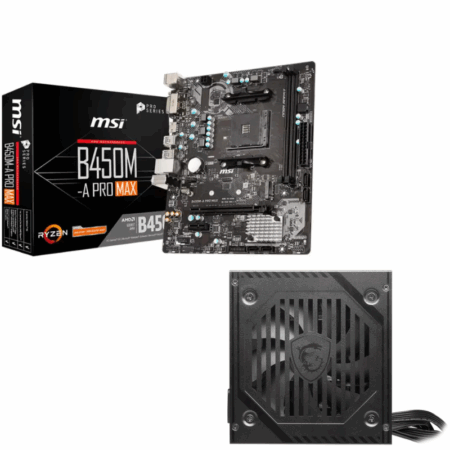Pack Gamer Boîte d’alimentation Msi Mag A500dn & Carte Mère Msi B450m-a Pro Max II -PK-A500DN-B450m Tunisie