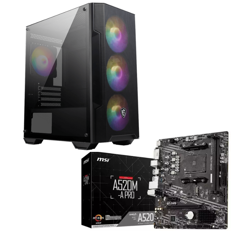 Pack Gamer Boîtier Msi Mag Forge M100a & Carte Mère Msi B450m-a Pro Max II -PK-M100a-B450m Tunisie