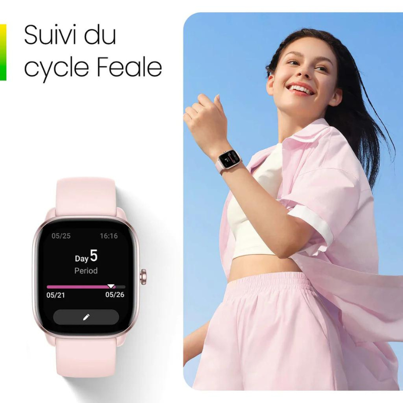 Montre Connectée Amazfit Gt4 Mini -Rose Tunisie