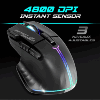 Pack Gaming Sans fil Spirit Of Gamer clavier semi mécanique + souris ULT600 RGB -Noir-CLS-MK600S-BK Tunisie