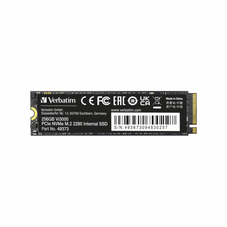Disque Dur Interne VERBATIM Vi3000 256Go SSD NVMe M.2 2280 – 049373 Tunisie