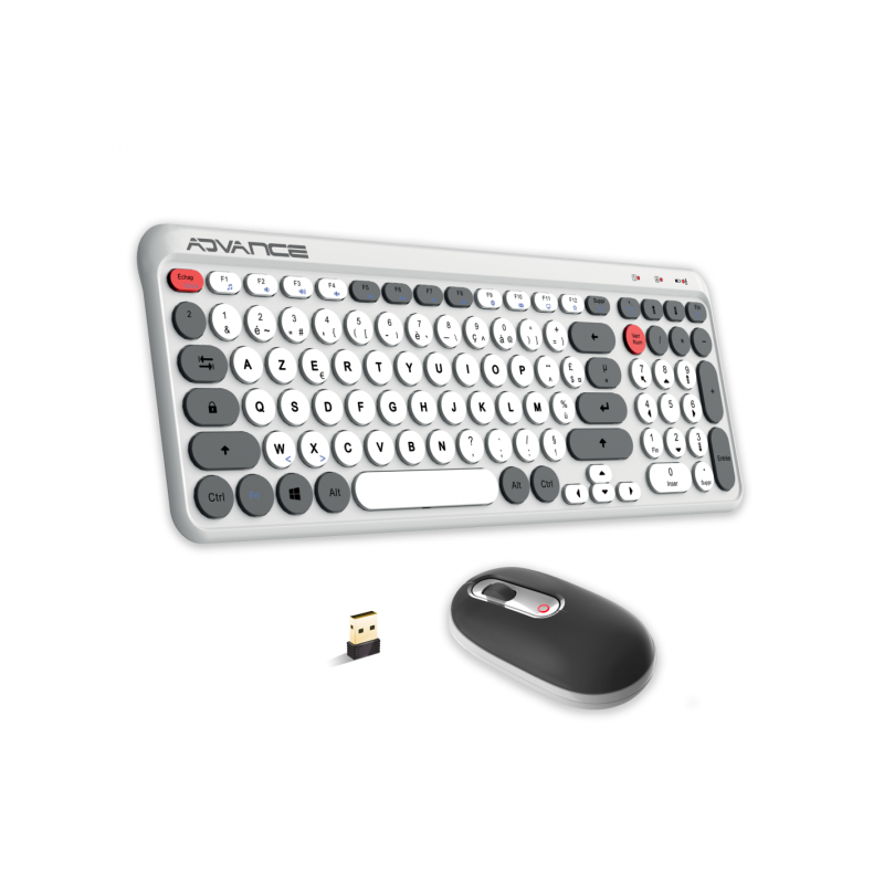 Ensemble Clavier et Souris Sans Fil Advance ERGOSTYLE Blanc – CLS-9100RF Tunisie